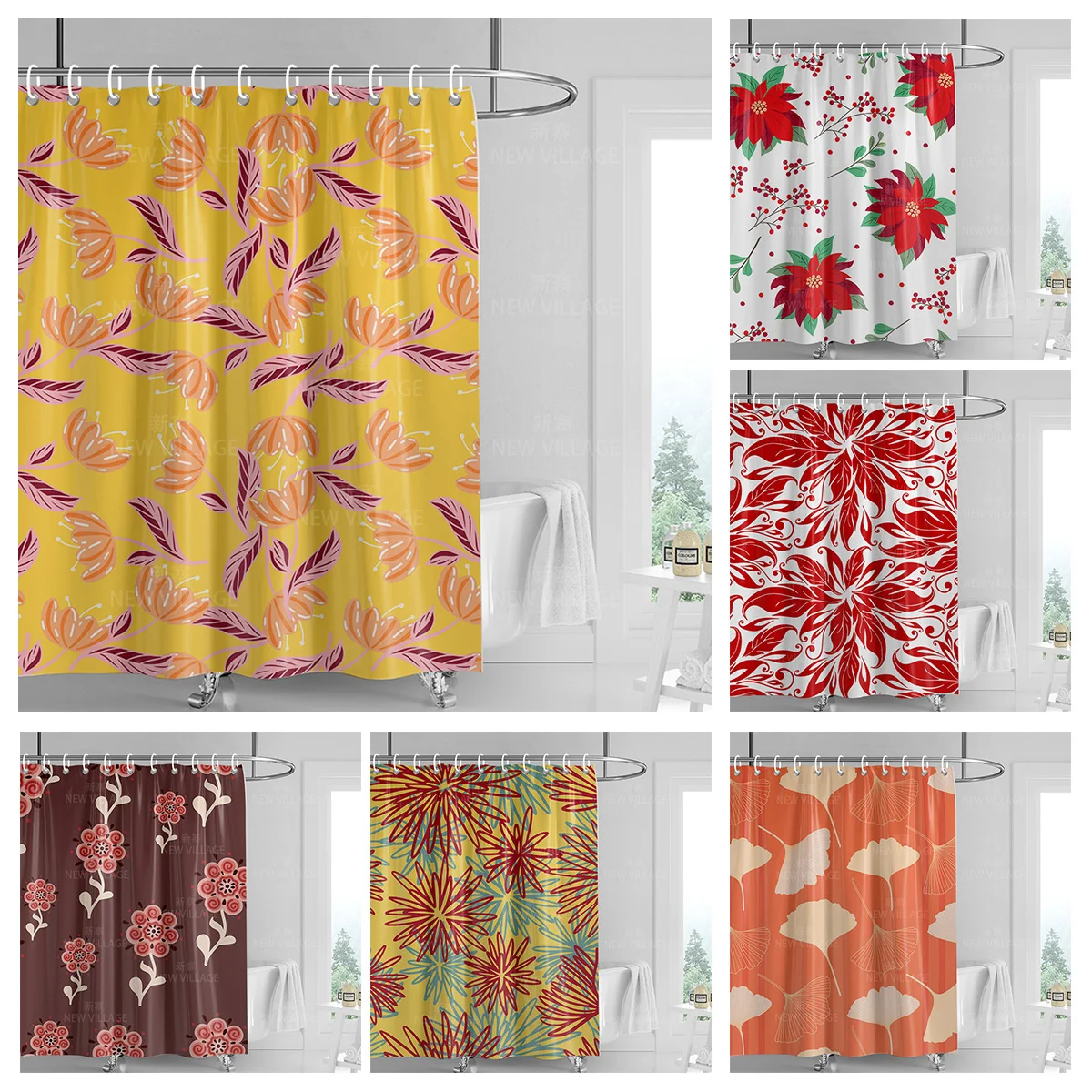 Home shower curtains bathroom Decora waterproof fabric non-slip bathmat water absorption curtain Modern nordic simple plant
Home shower curtains bathroom Decora waterproof fabric non-slip bathmat water absorption curtain Modern nordic simple plant