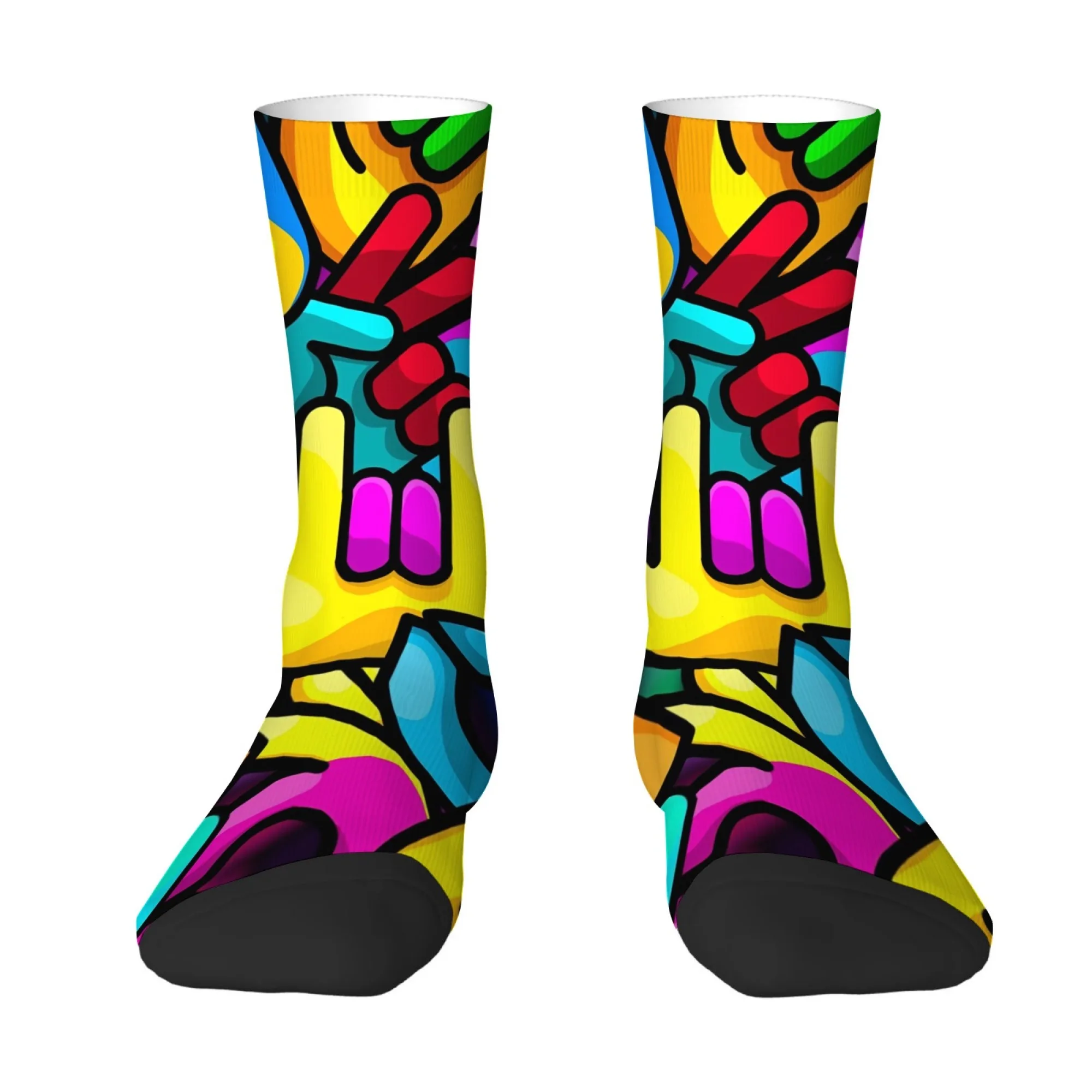 Trendy Street-style Colorful Hand Gesture Pop Print Mid-calf Socks Yellow for Music Festival Celebrations Comfortable Socks
Trendy Street-style Colorful Hand Gesture Pop Print Mid-calf Socks Yellow for Music Festival Celebrations Comfortable Socks