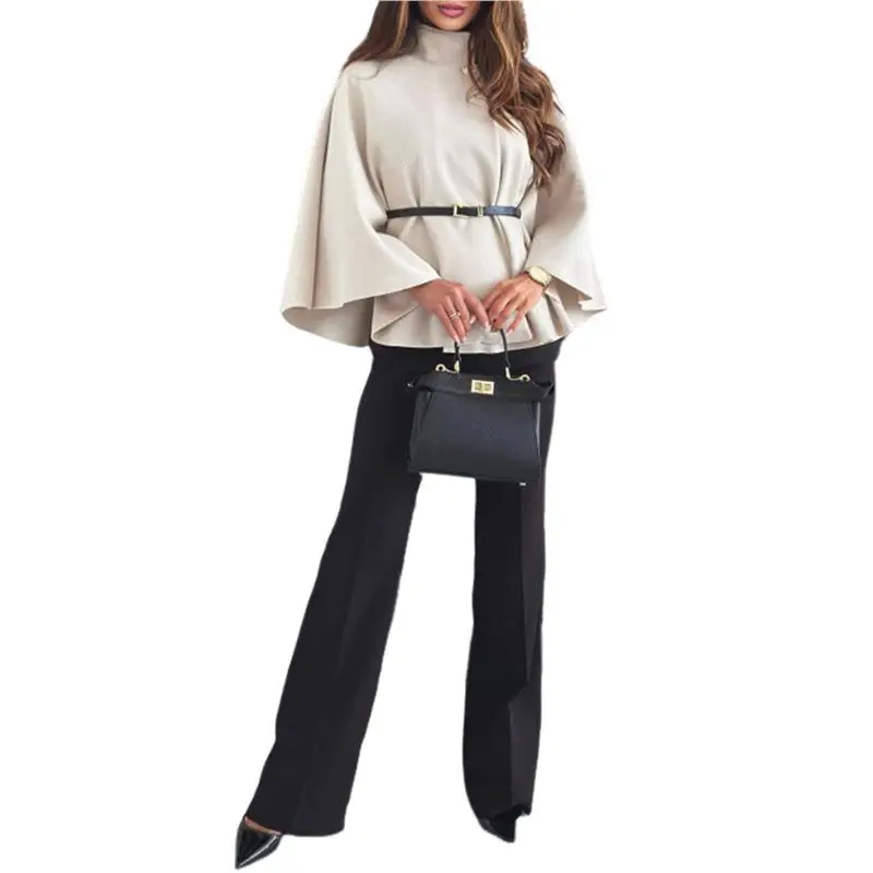 ABLJ Women Batwing Sleeve Ponchos Pea Coat Stand Collar Capes Jacket Cloak Elegant Wool Coat With Belt
ABLJ Women Batwing Sleeve Ponchos Pea Coat Stand Collar Capes Jacket Cloak Elegant Wool Coat With Belt