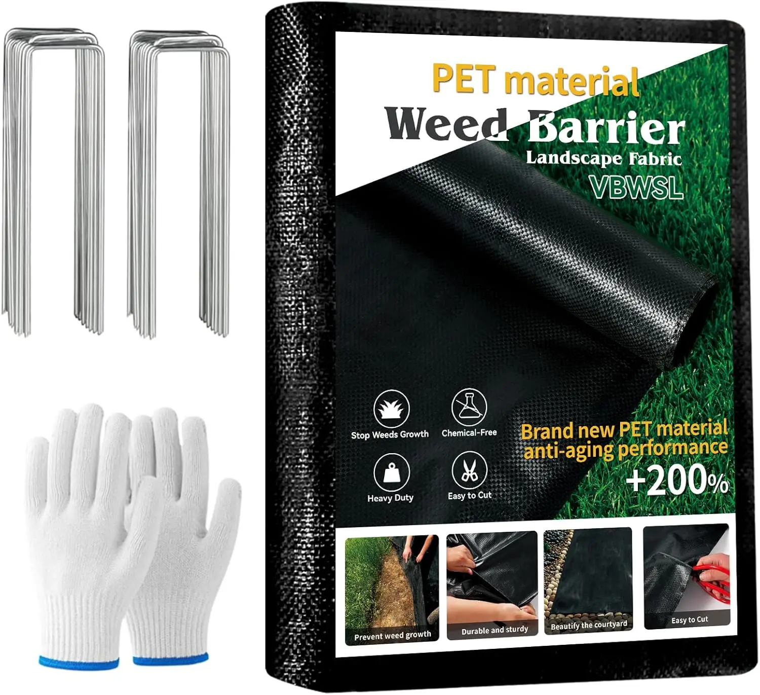 Weed Barrier ,PET Heavy-Duty Landscape Cloth,5x50FT 3.2 Oz Garden Weed Control Ground Cover.
Weed Barrier ,PET Heavy-Duty Landscape Cloth,5x50FT 3.2 Oz Garden Weed Control Ground Cover.