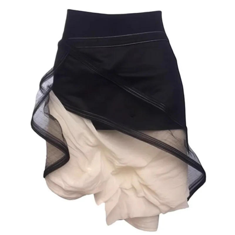 Splicing hip skirt, Mori high waist irregular, imitation denim skirt Zixia
Splicing hip skirt, Mori high waist irregular, imitation denim skirt Zixia