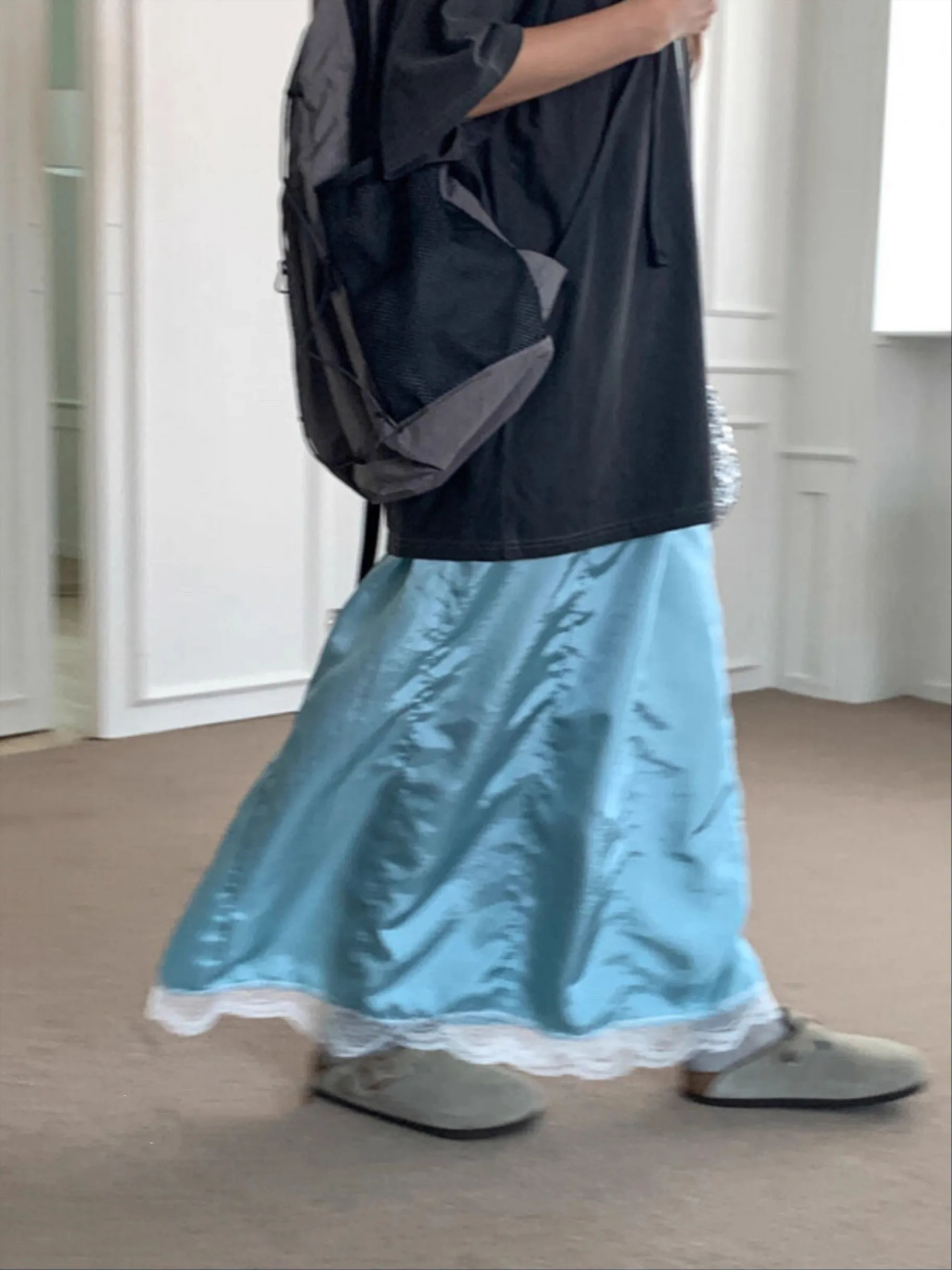 Glossy Lace Patchwork Straight Midi Skirt High Waist A-Line Casual Polyester Fiber Ladies' Exclusive Design f-length Skirt
Glossy Lace Patchwork Straight Midi Skirt High Waist A-Line Casual Polyester Fiber Ladies' Exclusive Design f-length Skirt