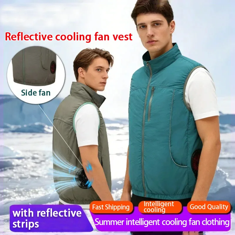 Summer Cooling Air-conditioned Clothes with Reflective Strips for Men Women Cool Fishing Vest Outdoor Heat Protection Workwear
Summer Cooling Air-conditioned Clothes with Reflective Strips for Men Women Cool Fishing Vest Outdoor Heat Protection Workwear
