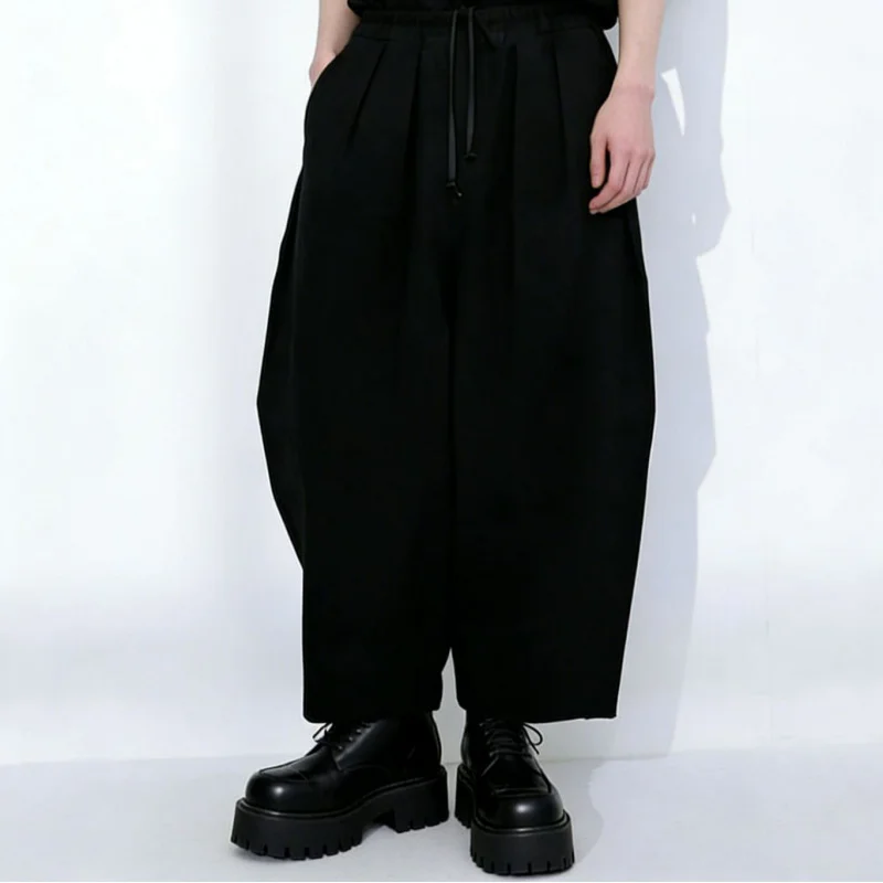 Men'S Casual Pants, Black Drawstring Loose Wide-Leg Pants, Men'S Cropped Straight-Leg Trendy Pants A14
Men'S Casual Pants, Black Drawstring Loose Wide-Leg Pants, Men'S Cropped Straight-Leg Trendy Pants A14