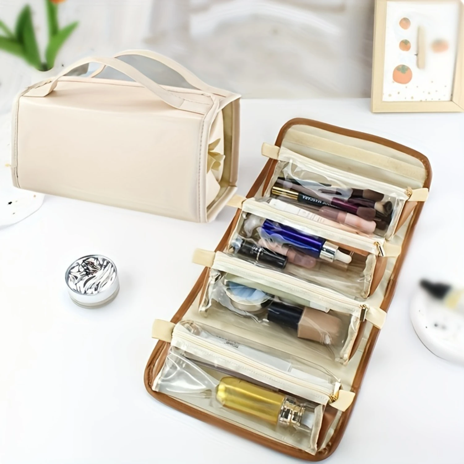 Portable Makeup Bag, 4-in-1 Large Capacity Detachable Cosmetic Organizer, Folding Travel Toiletry Pouch
Portable Makeup Bag, 4-in-1 Large Capacity Detachable Cosmetic Organizer, Folding Travel Toiletry Pouch