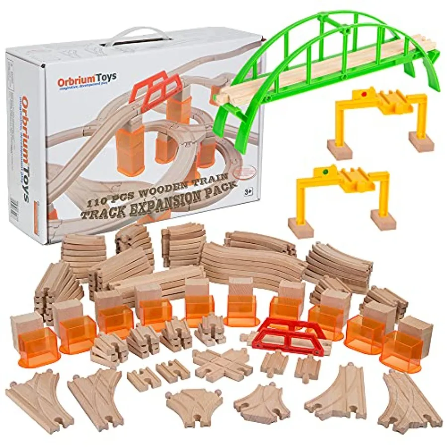 110 Pieces Wooden Train Tracks Expansion Pack with Bridges Tunnel Ascending Tracks Accessories Elevated Tracks Toddler Boys 3-8
110 Pieces Wooden Train Tracks Expansion Pack with Bridges Tunnel Ascending Tracks Accessories Elevated Tracks Toddler Boys 3-8