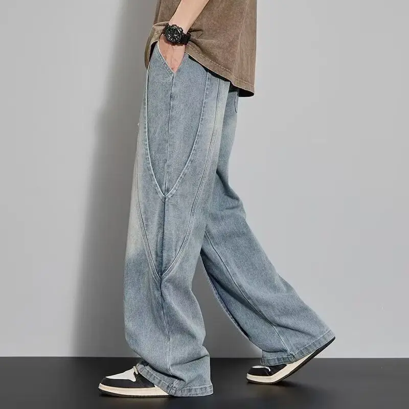 Retro Distred American Casual Men's Wide Leg Jeans Spring Summer High Street Loose Dad Pants No Stretch Long Trousers
Retro Distred American Casual Men's Wide Leg Jeans Spring Summer High Street Loose Dad Pants No Stretch Long Trousers