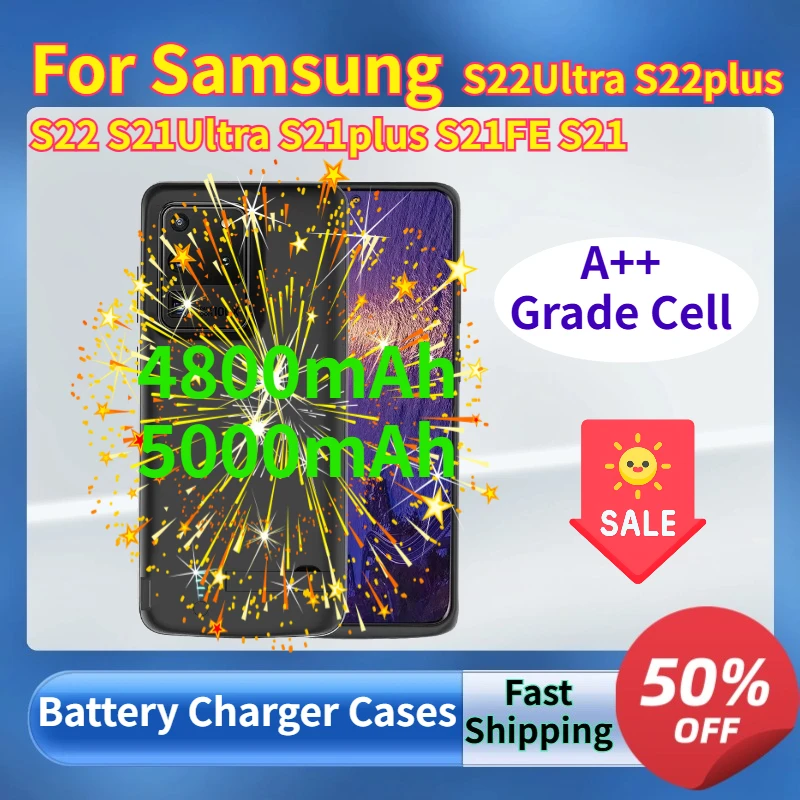 4800/5000mAh Battery Charger Cases for Samsung S22Ultra S22plus S22 S21Ultra S21plus S21FE S21 Power Display Portable Power Bank
4800/5000mAh Battery Charger Cases for Samsung S22Ultra S22plus S22 S21Ultra S21plus S21FE S21 Power Display Portable Power Bank