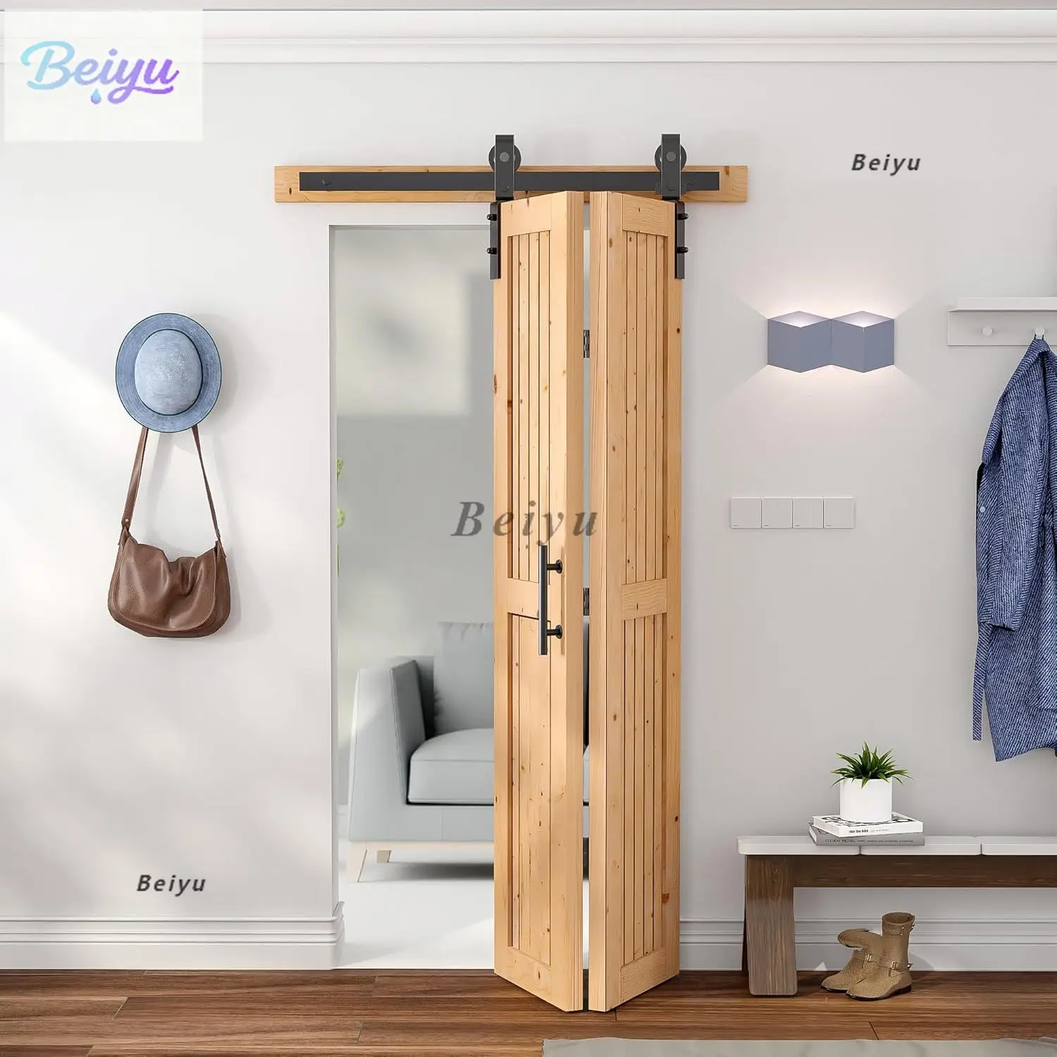 Двойная дверь для сарая, включая комплект фурнитуры для дверей сарая, складная дверь из цельного дерева для сборки, двусторонняя ручка.
Двойная дверь для сарая, включая комплект фурнитуры для дверей сарая, складная дверь из цельного дерева для сборки, двусторонняя ручка.