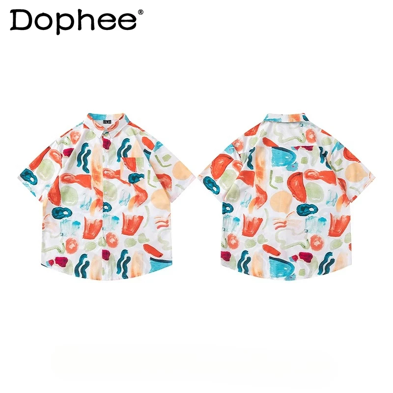 National Style Retro Vibe Hand-painted Printed Short-sleeved Shirt Unisex Vacation Loose Leisure Daily Versatile Shirt
National Style Retro Vibe Hand-painted Printed Short-sleeved Shirt Unisex Vacation Loose Leisure Daily Versatile Shirt