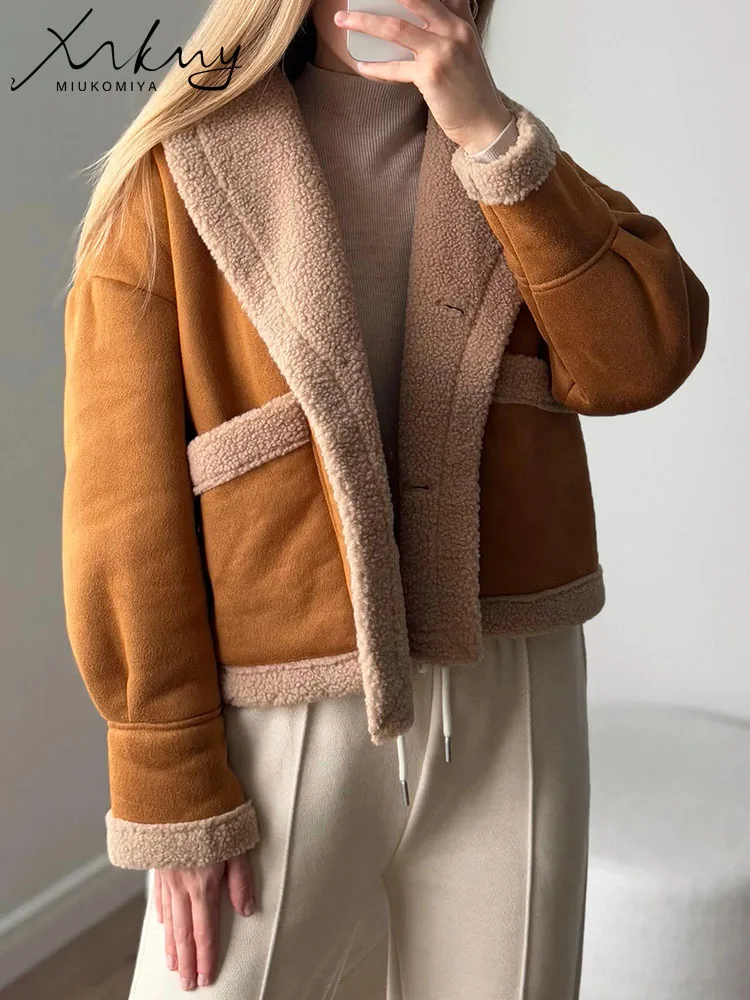 Women Winter Coats Short Loose Warm Outerwears Vintage Wool Blended Fleece Jackets Ladies Coffee Thick Warm Coat For Women
Women Winter Coats Short Loose Warm Outerwears Vintage Wool Blended Fleece Jackets Ladies Coffee Thick Warm Coat For Women