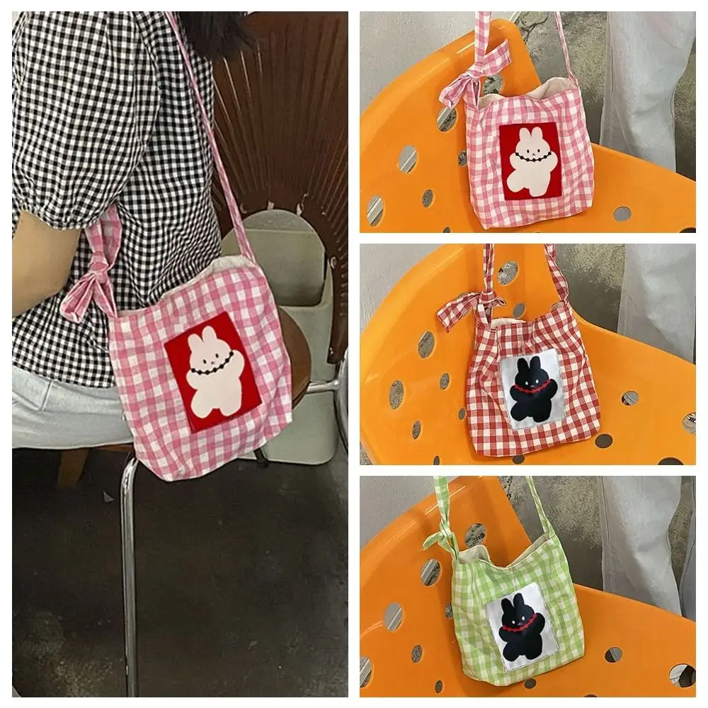 Cartoon Crossbody Cloth Pouch Magnetic Button Embroidered Rabbit Plaid Shoulder Bag Korean Style Large Capacity Canvas Phone Bag
Cartoon Crossbody Cloth Pouch Magnetic Button Embroidered Rabbit Plaid Shoulder Bag Korean Style Large Capacity Canvas Phone Bag