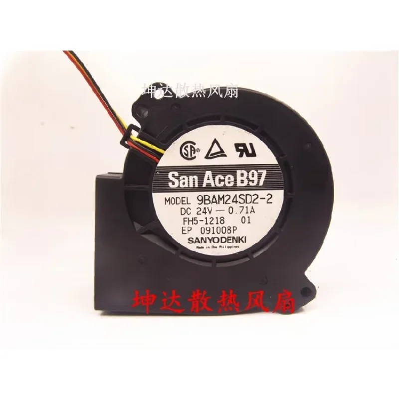 Sanyo Denki 9BAM24SD2-2 DC 24V 0.71A 97x97x33mm 3-Wire Server Cooling Fan
Sanyo Denki 9BAM24SD2-2 DC 24V 0.71A 97x97x33mm 3-Wire Server Cooling Fan