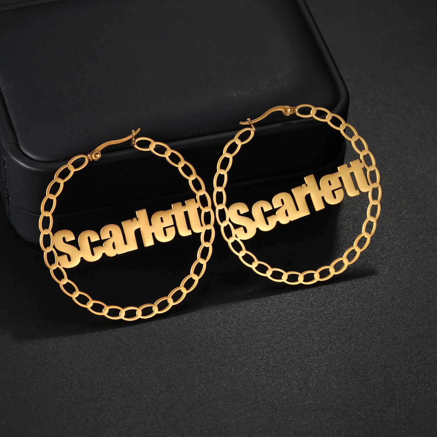 Customized Name 50mm Hoop Earrings for Women Stainless Steel Personalized Heart Circle Earring Birthday Christmas Jewelry Gift
Customized Name 50mm Hoop Earrings for Women Stainless Steel Personalized Heart Circle Earring Birthday Christmas Jewelry Gift