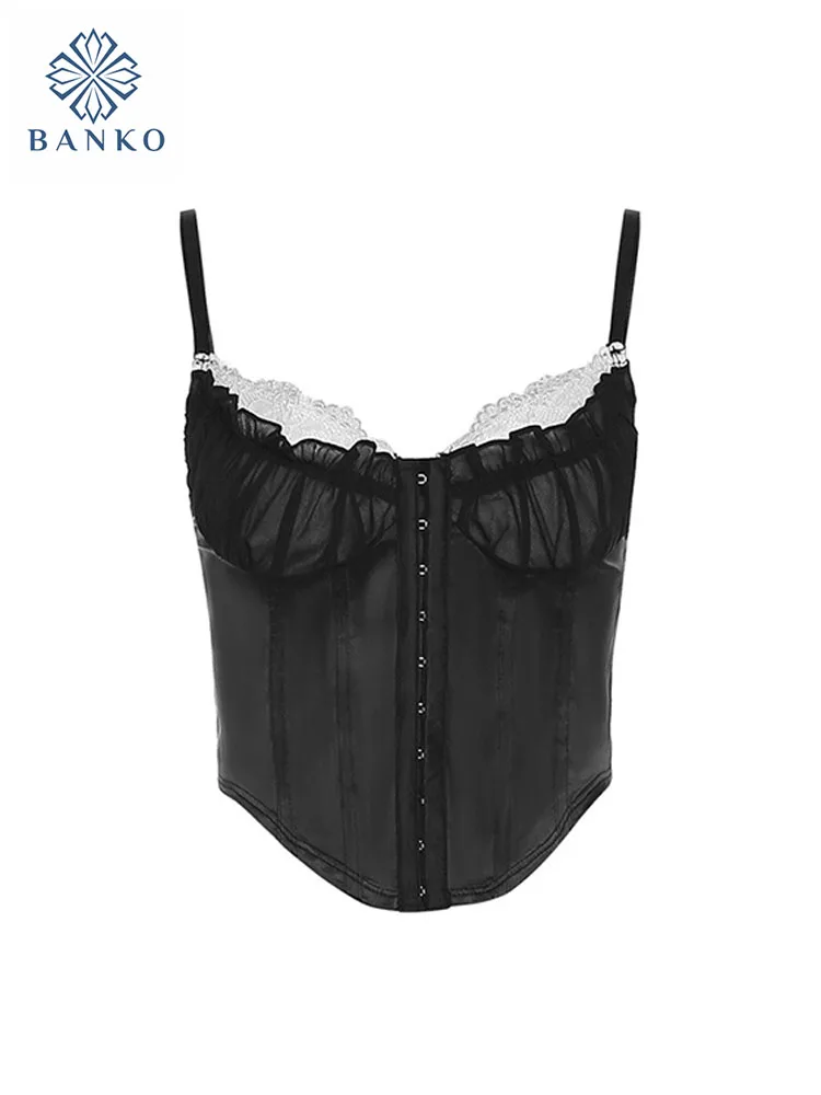 Women Black Gothic Camisole Spring Summer Fashion Lace Patchwork Vest Streetwear Gyaru Off Shoulder Tank Top Grunge High Street
Women Black Gothic Camisole Spring Summer Fashion Lace Patchwork Vest Streetwear Gyaru Off Shoulder Tank Top Grunge High Street