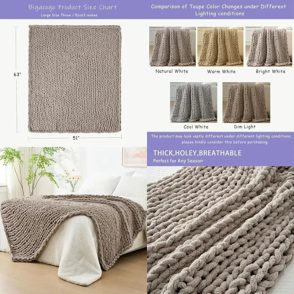 Плед ручной вязки из синели Jumbo, 51x63, мягкий и уютный, с узором косички, для дивана, цвет тауп
Плед ручной вязки из синели Jumbo, 51x63, мягкий и уютный, с узором косички, для дивана, цвет тауп