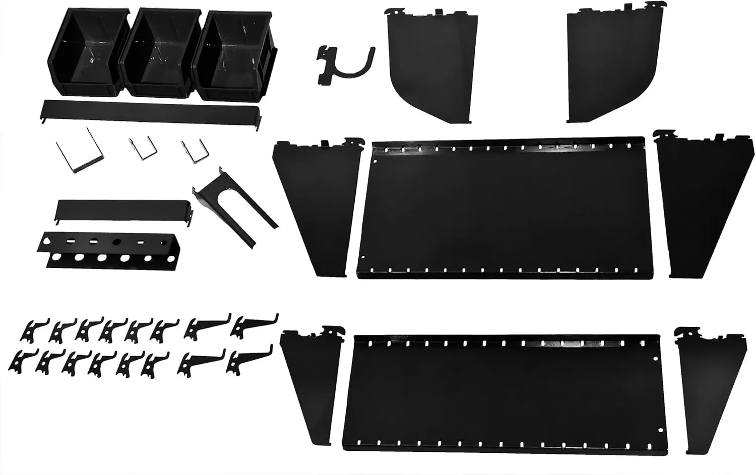 Slotted Tool Board Accessory Kit for Wall Control Pegboard Only, Black with Rust Resistant Finish
Slotted Tool Board Accessory Kit for Wall Control Pegboard Only, Black with Rust Resistant Finish