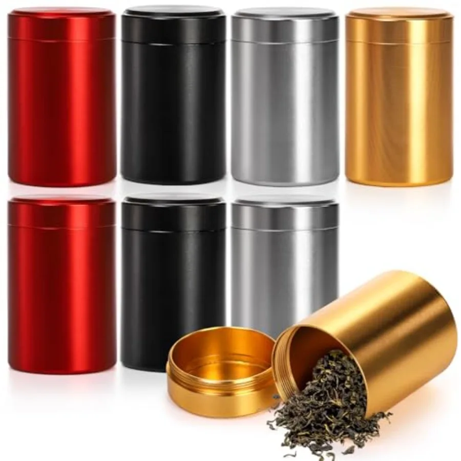 8 Pack Smell Proof Containers, 1.7 oz Aluminum Storage Jar Portable Airtight Container Bottle, Mini Tea Tins for Spices, Coffee
8 Pack Smell Proof Containers, 1.7 oz Aluminum Storage Jar Portable Airtight Container Bottle, Mini Tea Tins for Spices, Coffee
