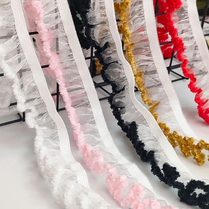 2/5/10yards Lace Ribbon Sheer Chiffon Elastic Ruffle Ribbon for DIY Apparel Sewing Fabric Wedding Party Accessories
2/5/10yards Lace Ribbon Sheer Chiffon Elastic Ruffle Ribbon for DIY Apparel Sewing Fabric Wedding Party Accessories