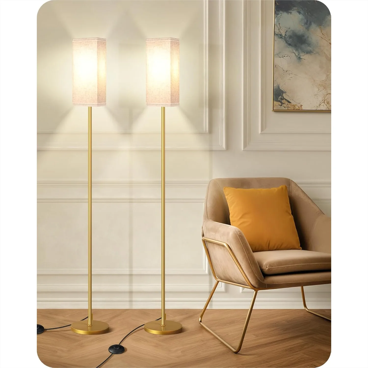 2Pack Floor Lamp with Foot Switch, Modern Standing Lamp, Minimalist Freestanding Lamp for Living Room, Bedroom, Office, ETL
2Pack Floor Lamp with Foot Switch, Modern Standing Lamp, Minimalist Freestanding Lamp for Living Room, Bedroom, Office, ETL