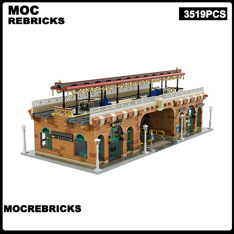 MOC Overground Station Double tracks Model Street View Corner Building Blocks Modular Architecture Brick Assembled Toy Xmas Gift
MOC Overground Station Double tracks Model Street View Corner Building Blocks Modular Architecture Brick Assembled Toy Xmas Gift