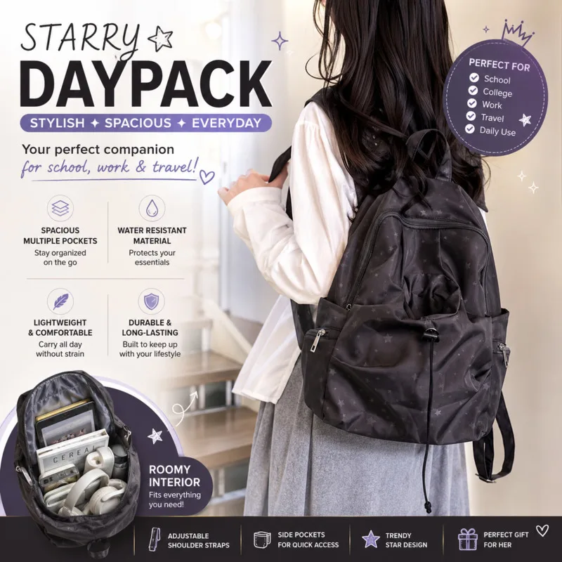 Korean Ins Star Printed Backpacks Fashion School Bag Waterproof Large Capacity Bookbag For Teen Girl Students Backpacks Gift New
Korean Ins Star Printed Backpacks Fashion School Bag Waterproof Large Capacity Bookbag For Teen Girl Students Backpacks Gift New