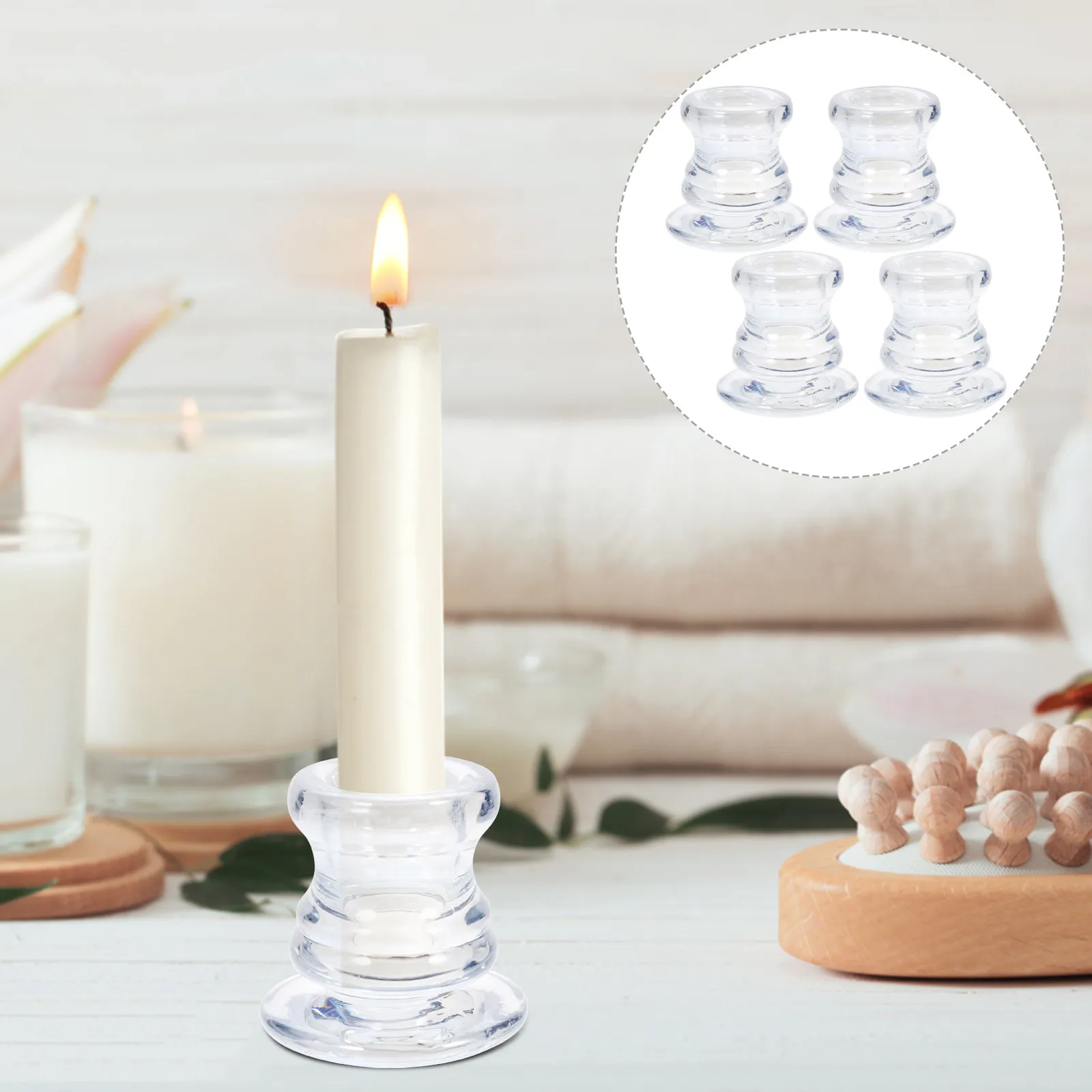 Набор из 4 декоративных стеклянных подсвечников для дома, стола, рабочего стола
Набор из 4 декоративных стеклянных подсвечников для дома, стола, рабочего стола