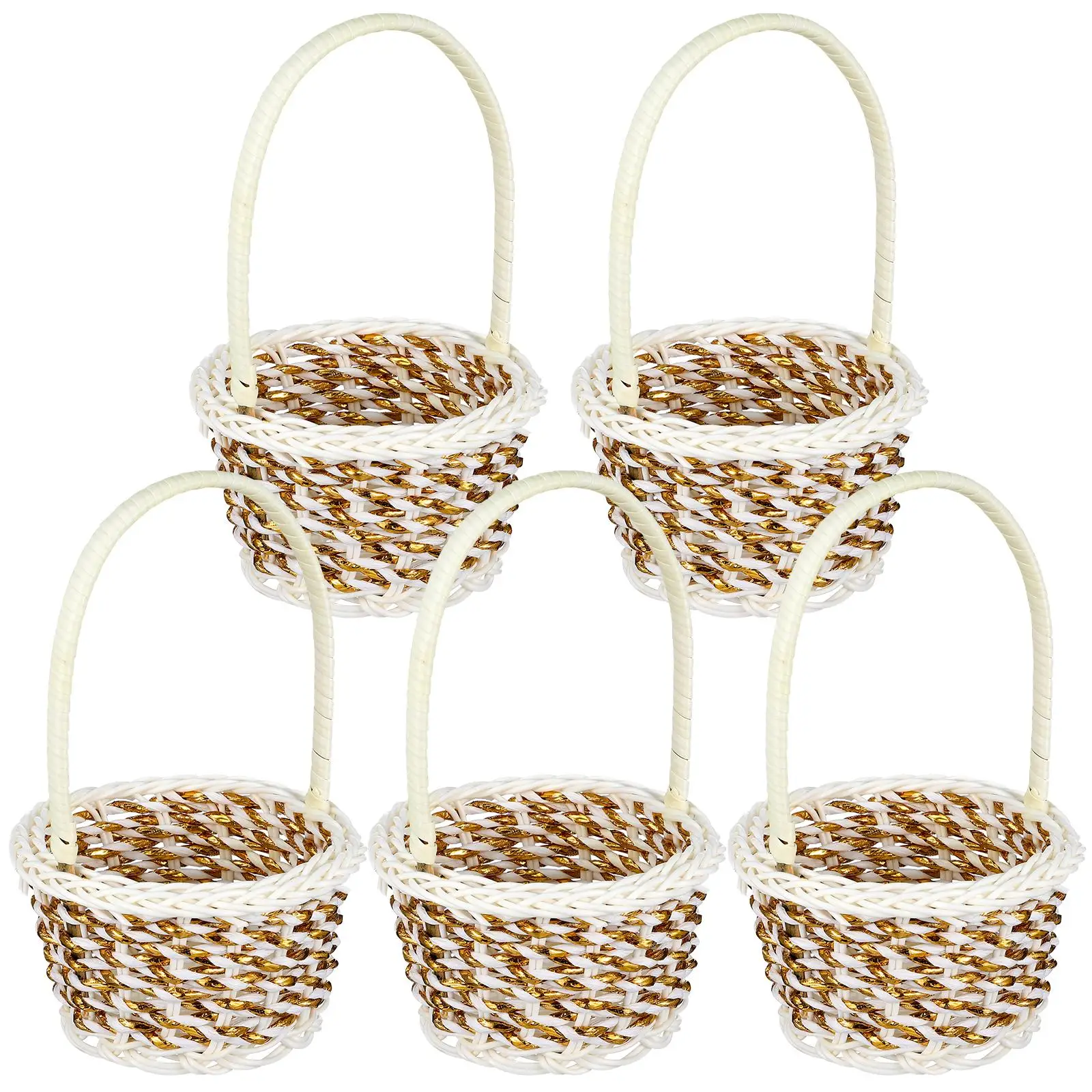 5 Pcs Rattan Shopping Basket DIY Bridal Mini Woven Storage Baskets Wedding Flower Girl Plastic Handle
5 Pcs Rattan Shopping Basket DIY Bridal Mini Woven Storage Baskets Wedding Flower Girl Plastic Handle