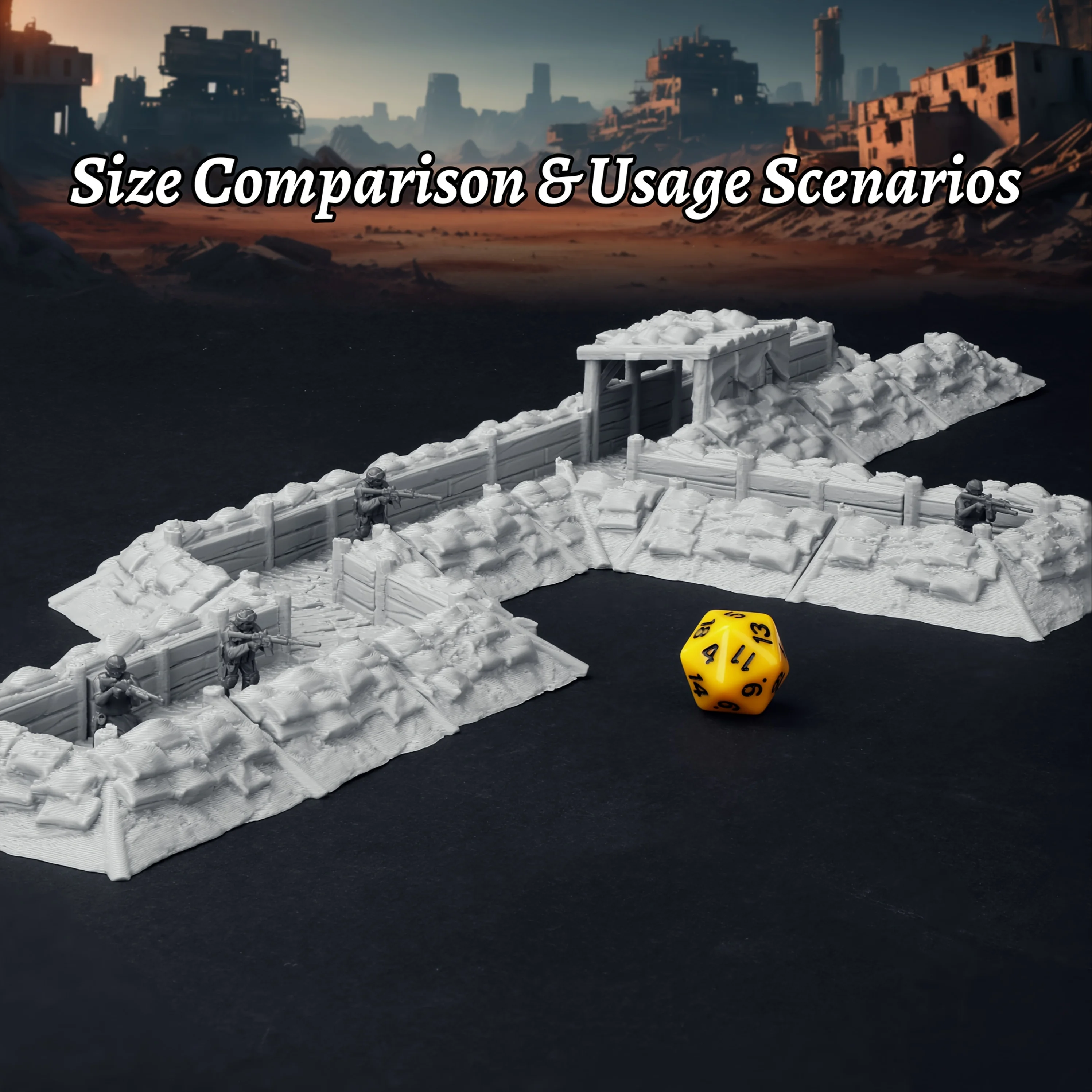 Sci-Fi Modular Trench Warfare Terrain Set for Tabletop Games, Miniature Scenery for Sci-Fi & Historical Battlefields
Sci-Fi Modular Trench Warfare Terrain Set for Tabletop Games, Miniature Scenery for Sci-Fi & Historical Battlefields