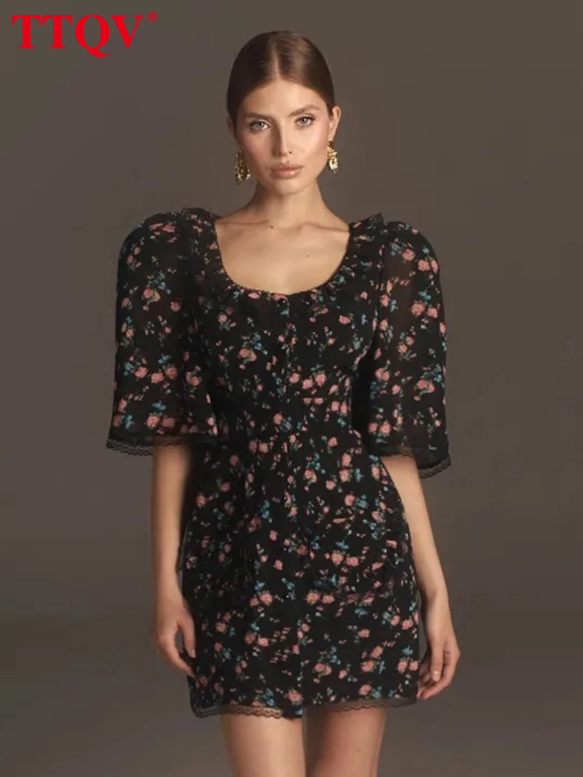 TTQV Summer Slim Print Women's Dress 2026 Sexy U-Neck Short Sleeve Mini Dresses Lady Elegant Classic Female Dress Streetwear
TTQV Summer Slim Print Women's Dress 2026 Sexy U-Neck Short Sleeve Mini Dresses Lady Elegant Classic Female Dress Streetwear