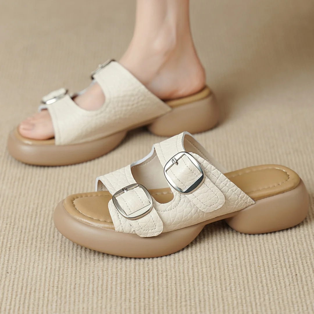 danxuefei women's sheepskin narrow band double metal buckle slip-on sandals high quality soft comfort thick sloes slides shoes
danxuefei women's sheepskin narrow band double metal buckle slip-on sandals high quality soft comfort thick sloes slides shoes