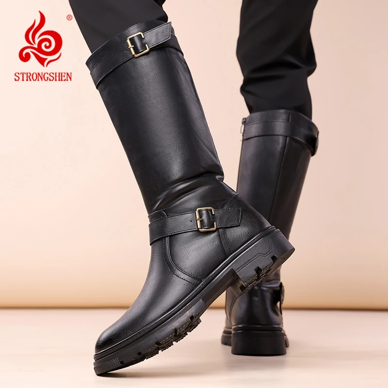 Британские мужские черные кожаные сапоги до колена, дизайнерские мотоциклетные ботинки, повседневные рабочие ботинки, уличная модная уличная обувь Zapatos
Британские мужские черные кожаные сапоги до колена, дизайнерские мотоциклетные ботинки, повседневные рабочие ботинки, уличная модная уличная обувь Zapatos