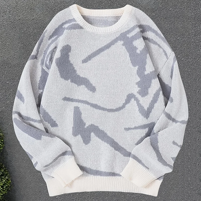 Мужской свитер-пуловер с граффити-жаккардом, вязаный, с длинным рукавом, круглым вырезом, повседневный, модный, с защитой от спадания, для дома, стильный
Мужской свитер-пуловер с граффити-жаккардом, вязаный, с длинным рукавом, круглым вырезом, повседневный, модный, с защитой от спадания, для дома, стильный