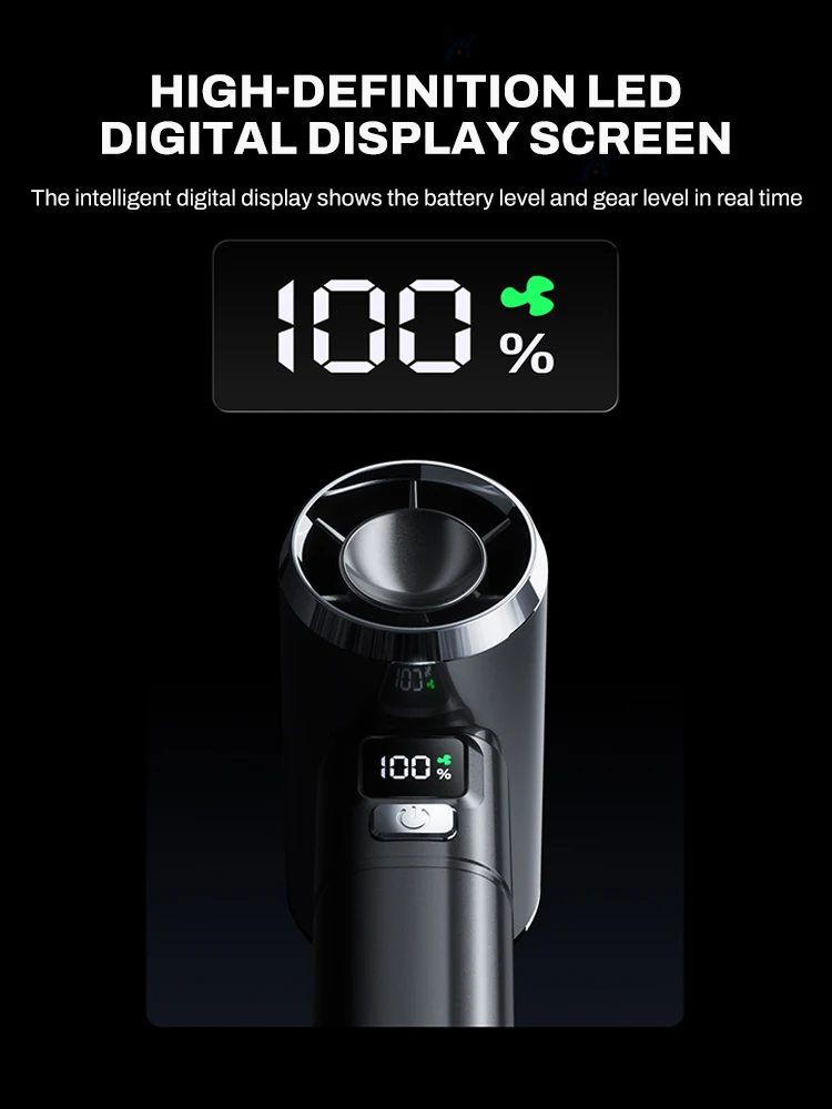 450000RPM Violent Fan 100 Gears Speeds Adjustable With Lighting USB Rechargeable Blower Mini Turbo Jet Blower 55m/s Turbo Fan
450000RPM Violent Fan 100 Gears Speeds Adjustable With Lighting USB Rechargeable Blower Mini Turbo Jet Blower 55m/s Turbo Fan