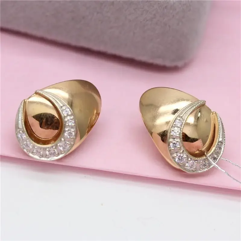 585 purple gold geometric crystal ear buckle simple plated 14K rose gold earrings for women classic craft new wedding jewelry
585 purple gold geometric crystal ear buckle simple plated 14K rose gold earrings for women classic craft new wedding jewelry