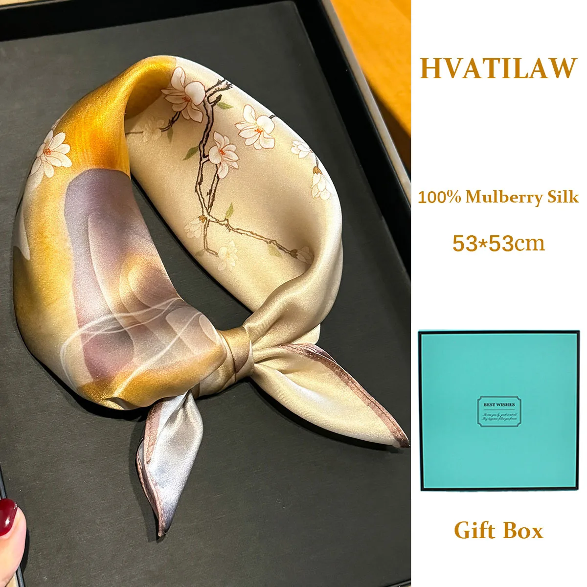 100% Mulberry Real Silk 53cm Square Scarf Women Hairband High Quality Foulard Bandana Scarves Design Hijab Shawl Wrap Gift Box
100% Mulberry Real Silk 53cm Square Scarf Women Hairband High Quality Foulard Bandana Scarves Design Hijab Shawl Wrap Gift Box
