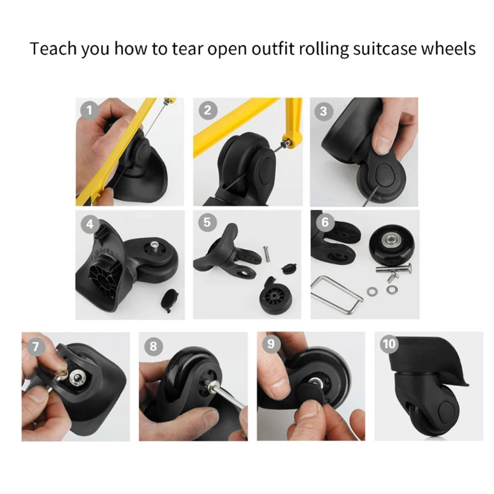 1 Pair Luggage Suitcase Replacement Wheels with Metal Bearings Axles Screw Rubber Casters Wear Resistant Deluxe Repair Tool
1 Pair Luggage Suitcase Replacement Wheels with Metal Bearings Axles Screw Rubber Casters Wear Resistant Deluxe Repair Tool