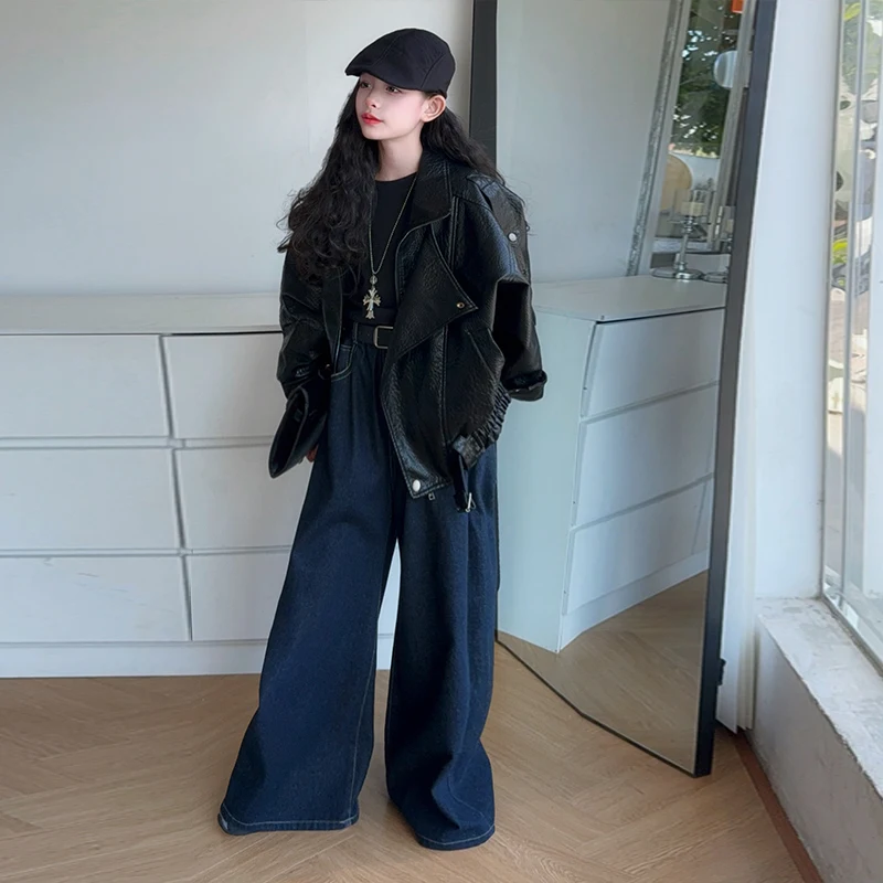 Baby Girls PU Leather Jacket Ages 4-14Y Kids Classical Fashion Coat Tween Girl Vintage Outwear Child Korean Style Black Jacket
Baby Girls PU Leather Jacket Ages 4-14Y Kids Classical Fashion Coat Tween Girl Vintage Outwear Child Korean Style Black Jacket