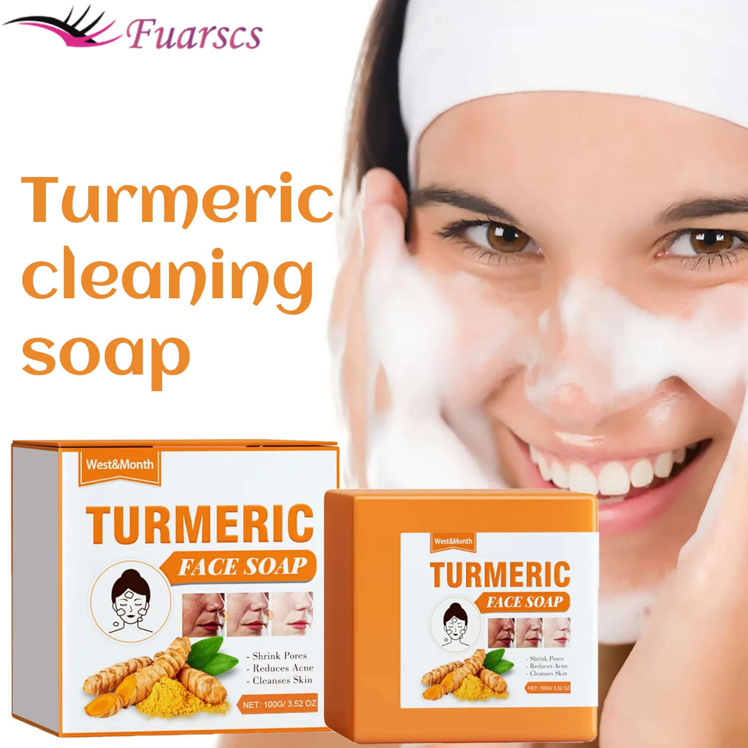 Turmeric Cleansing Soap Facial Repair Gentle Cleansing Moisturizing Non-Sticky Clear Cleansing Fade Spots and Smooth Fine Lines
Turmeric Cleansing Soap Facial Repair Gentle Cleansing Moisturizing Non-Sticky Clear Cleansing Fade Spots and Smooth Fine Lines