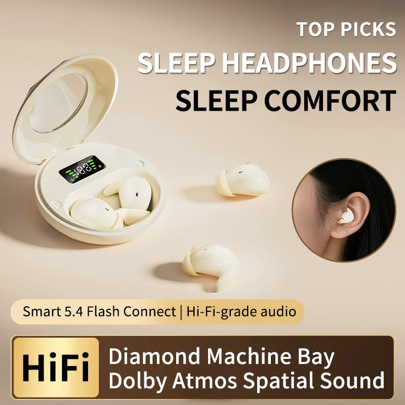 Sleep Wireless Earphone TWS Bluetooth 5.4 Headphones Hidden Earbuds IPX7 Waterproof Noise Reduction Sports Headset
Sleep Wireless Earphone TWS Bluetooth 5.4 Headphones Hidden Earbuds IPX7 Waterproof Noise Reduction Sports Headset