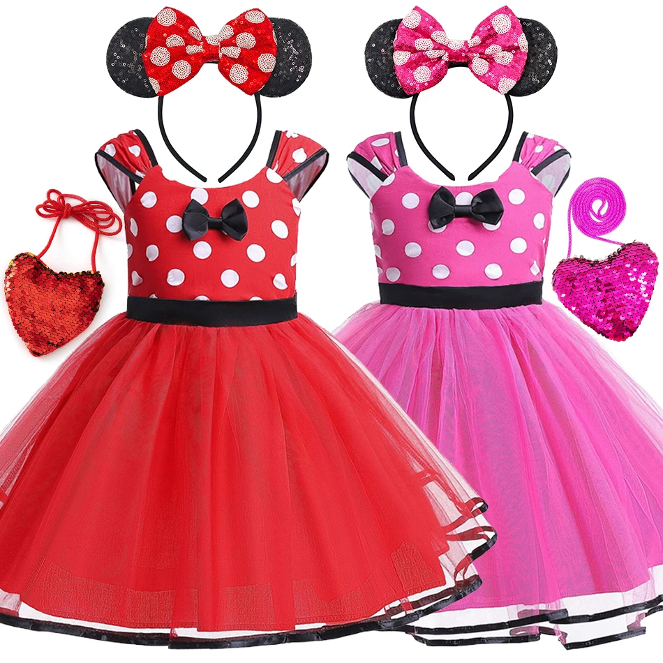 Disney Minnie Mouse Polka Dot Dress Girls Pink Red Summer Clothes Children Birthday Carnival Xmas Party Bow Mesh Gown Costumes
Disney Minnie Mouse Polka Dot Dress Girls Pink Red Summer Clothes Children Birthday Carnival Xmas Party Bow Mesh Gown Costumes