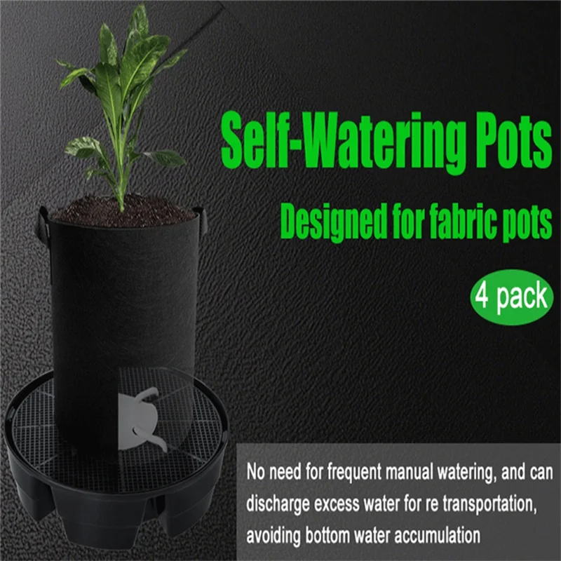THIVN-4 Pcs Self-Watering Plant Saucers For Indoors, Plastic Plant Saucer Stand Auto Watering System Fabric Pot Base
THIVN-4 Pcs Self-Watering Plant Saucers For Indoors, Plastic Plant Saucer Stand Auto Watering System Fabric Pot Base