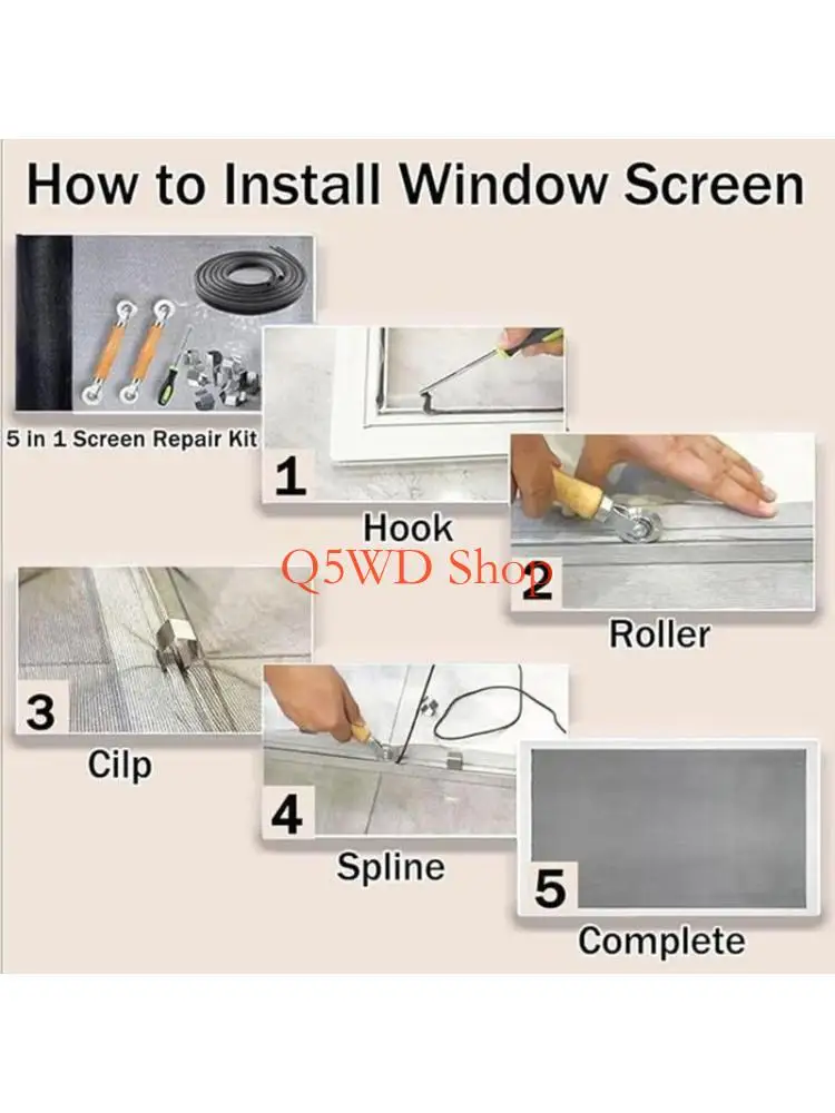 Q5WD Screen Spline Removal Hook Window Screen Door Repair for Installing Door