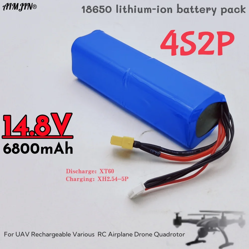 18650 4S2P для различных радиоуправляемых самолетов Quadrotor XH2.54-5P XT60 14,8 В 6,8 Ач, литий-ионная аккумуляторная батарея для БПЛА большой емкости
18650 4S2P для различных радиоуправляемых самолетов Quadrotor XH2.54-5P XT60 14,8 В 6,8 Ач, литий-ионная аккумуляторная батарея для БПЛА большой емкости