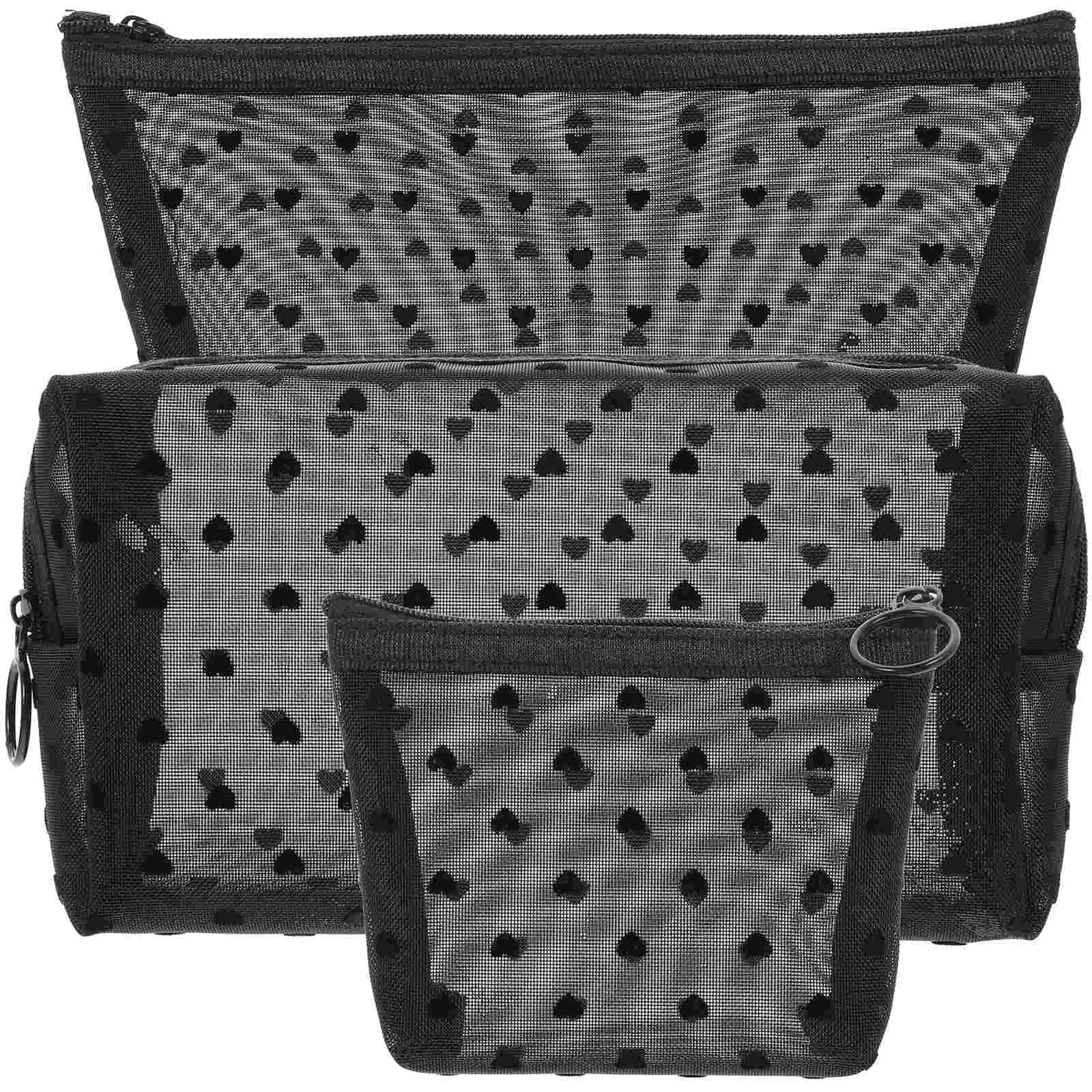 3 Pcs Compartments Makeup Toiletry Bag Travel Cosmetics Small Black Visible Pouch
3 Pcs Compartments Makeup Toiletry Bag Travel Cosmetics Small Black Visible Pouch