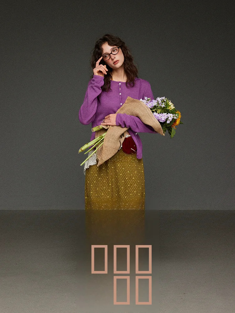 Женский вязаный кардиган TNIT Purple Design Sense с боковыми пуговицами, тонкий, длинный рукав, весенний, винтажный, универсальный топ
Женский вязаный кардиган TNIT Purple Design Sense с боковыми пуговицами, тонкий, длинный рукав, весенний, винтажный, универсальный топ