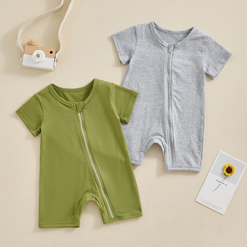 2024-03-04 Lioraitiin Infant Baby Summer Jumpsuit Solid Color Round Neck Short Sleeve Front Zipper Romper for Boys Girls
2024-03-04 Lioraitiin Infant Baby Summer Jumpsuit Solid Color Round Neck Short Sleeve Front Zipper Romper for Boys Girls