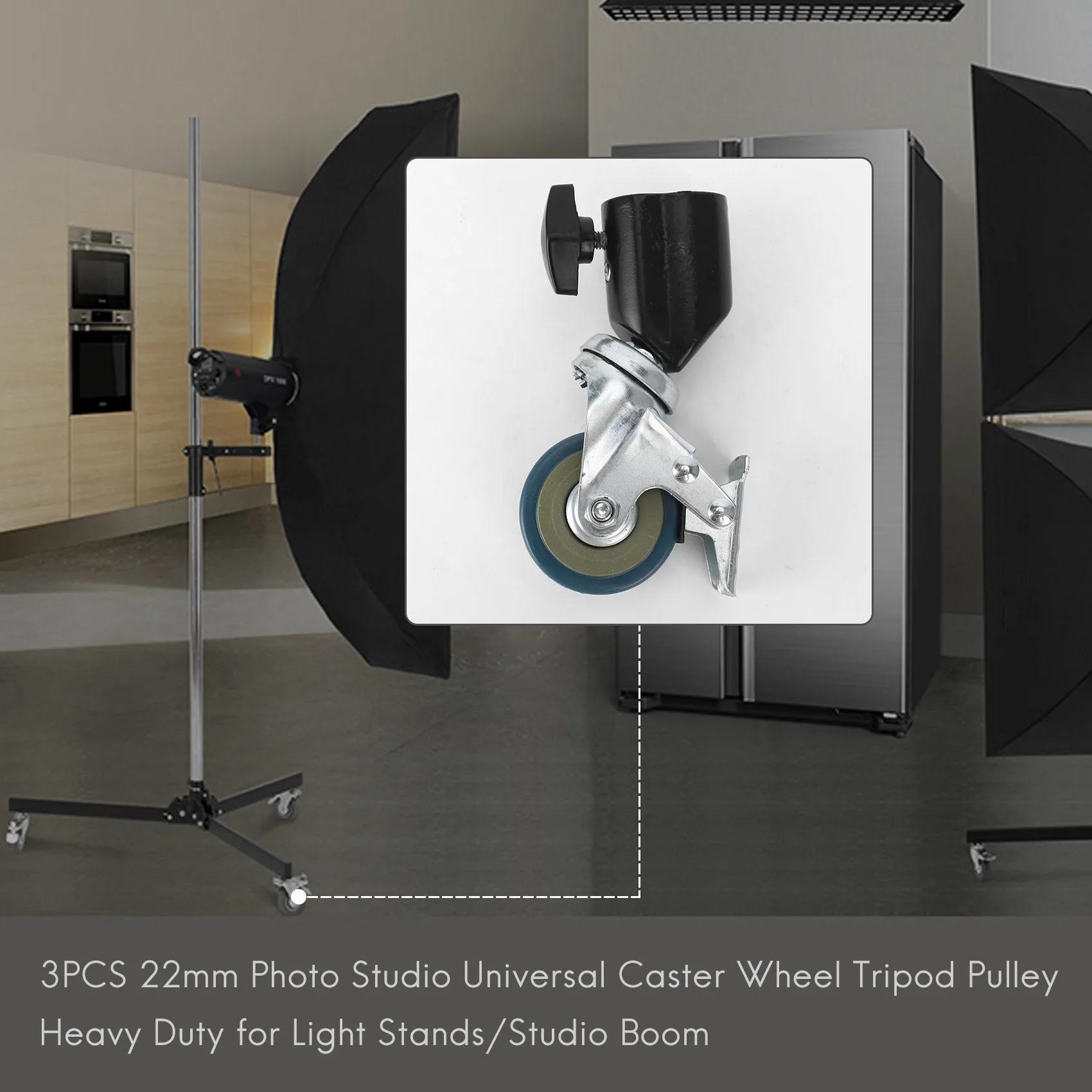 ABDW-3PCS 22Mm Photo Studio Universal Caster Wheel Tripod Pulley Heavy Duty For Light Stands/Studio Boom
ABDW-3PCS 22Mm Photo Studio Universal Caster Wheel Tripod Pulley Heavy Duty For Light Stands/Studio Boom