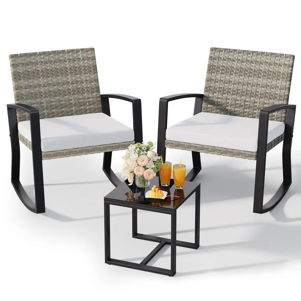 3 Pieces Outdoor Patio Furniture Set Rocking Bistro Set, Outdoor Patio Furniture Set with Coffee Table for Garden Balcony Backy
3 Pieces Outdoor Patio Furniture Set Rocking Bistro Set, Outdoor Patio Furniture Set with Coffee Table for Garden Balcony Backy
