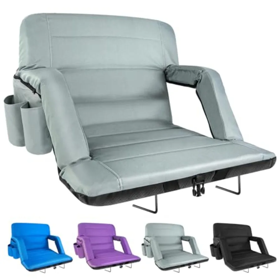 Extra Wide Stadium Seats with Back Support, Exclusive Bleacher Chairs with Back and Cushion Folding Stadium Chairs, 6 Reclining
Extra Wide Stadium Seats with Back Support, Exclusive Bleacher Chairs with Back and Cushion Folding Stadium Chairs, 6 Reclining
